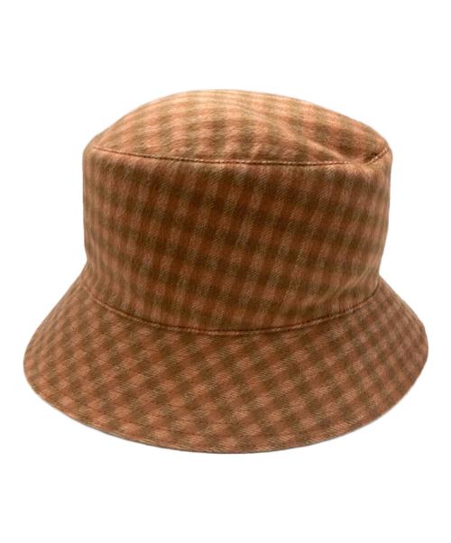 HERMES（エルメス）HERMES (エルメス) チェックカシミヤバケットハット ブラウン サイズ:58の古着・服飾アイテム