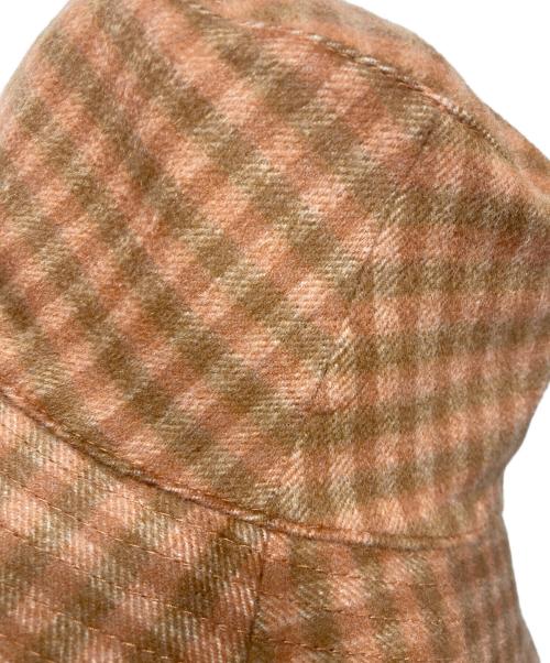 HERMES（エルメス）HERMES (エルメス) チェックカシミヤバケットハット ブラウン サイズ:58の古着・服飾アイテム