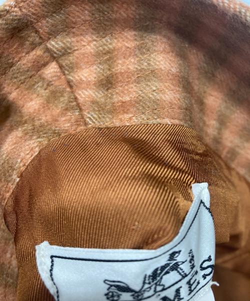 HERMES（エルメス）HERMES (エルメス) チェックカシミヤバケットハット ブラウン サイズ:58の古着・服飾アイテム