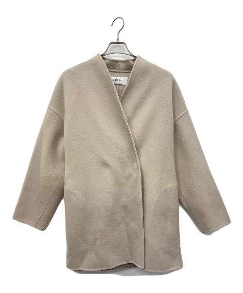 SOEJU（ソージュ）SOEJU (ソージュ) ウールリバーミディコート ベージュ サイズ:-の古着・服飾アイテム
