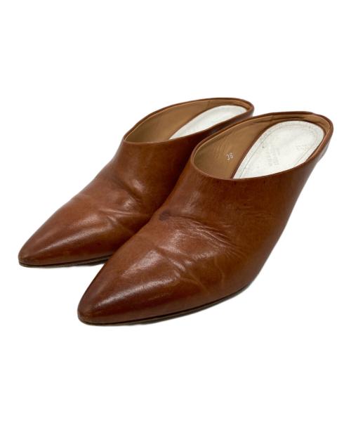 Maison Margiela（メゾンマルジェラ）Maison Margiela (メゾンマルジェラ) ポインテッドトゥ ミュール ブラウン サイズ:36の古着・服飾アイテム