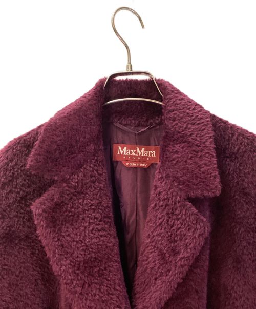 Max Mara Studio（マックスマーラ ストゥディオ）Max Mara Studio (マックスマーラ ストゥディオ) アルパカ混ロング丈 ラップコート ワインレッド サイズ:40の古着・服飾アイテム