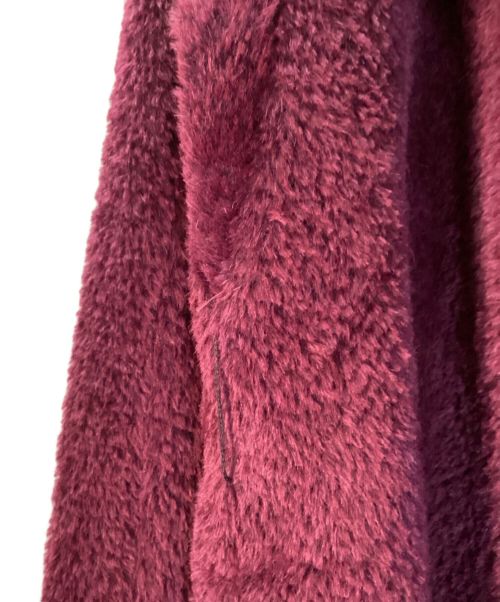 Max Mara Studio（マックスマーラ ストゥディオ）Max Mara Studio (マックスマーラ ストゥディオ) アルパカ混ロング丈 ラップコート ワインレッド サイズ:40の古着・服飾アイテム