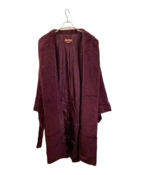 Max Mara Studio（マックスマーラ ストゥディオ）Max Mara Studio (マックスマーラ ストゥディオ) アルパカ混ロング丈 ラップコート ワインレッド サイズ:40の古着・服飾アイテム