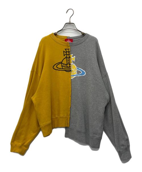Vivienne Westwood RED LABEL（ヴィヴィアンウエストウッドレッドレーベル）Vivienne Westwood RED LABEL (ヴィヴィアンウエストウッドレッドレーベル) ドッキングデザインスウェット グレー×イエロー サイズ:00の古着・服飾アイテム