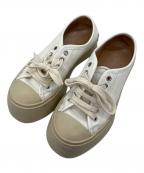 MARNIマルニ）の古着「レザースニーカー」｜アイボリー