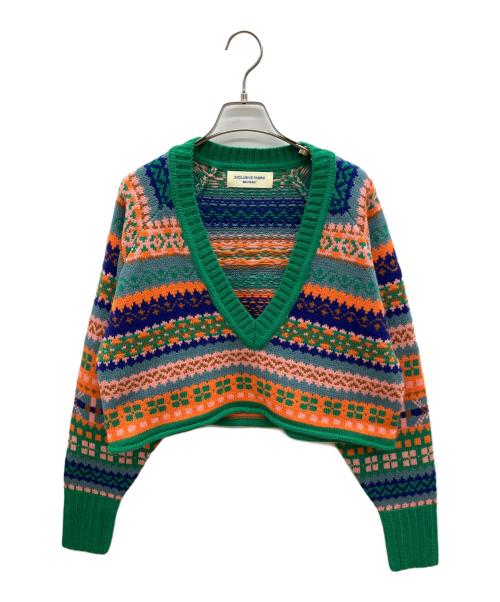 BEAMS BOY（ビームスボーイ）BEAMS BOY (ビームスボーイ) ボーイ フェアアイル Vネック ニット グリーン サイズ:不明の古着・服飾アイテム