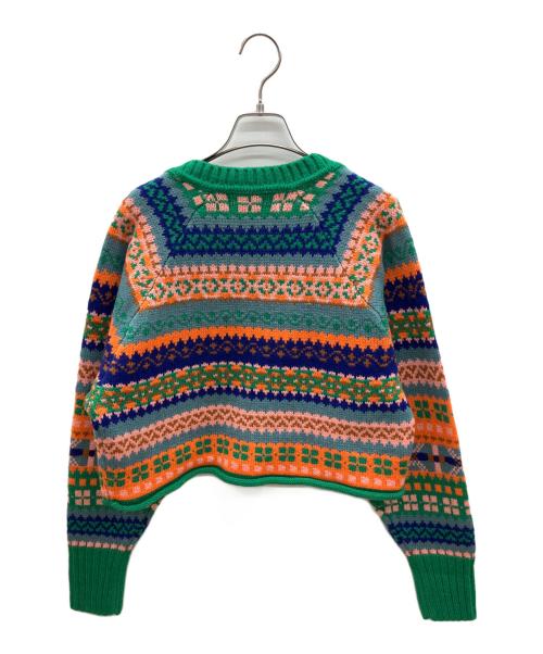 BEAMS BOY（ビームスボーイ）BEAMS BOY (ビームスボーイ) ボーイ フェアアイル Vネック ニット グリーン サイズ:不明の古着・服飾アイテム