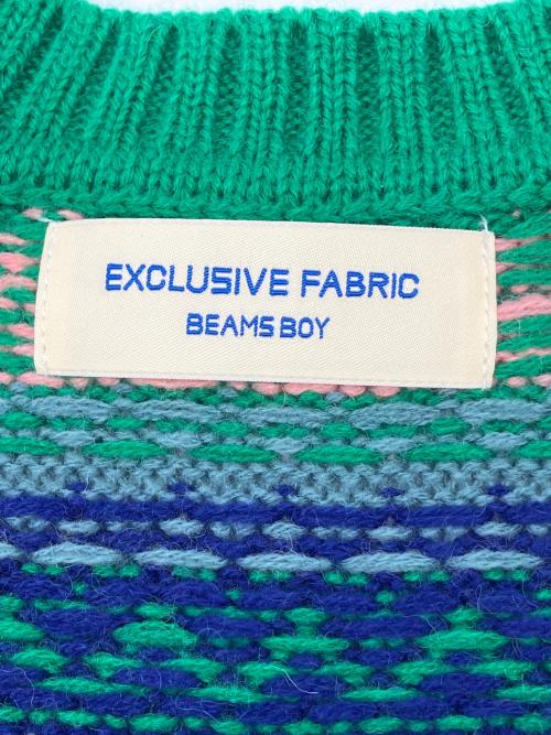 BEAMS BOY（ビームスボーイ）BEAMS BOY (ビームスボーイ) ボーイ フェアアイル Vネック ニット グリーン サイズ:不明の古着・服飾アイテム
