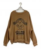 DISCOVERED×LITTLE MISS SUNSHINEディスカバード×リトル・ミス・サンシャイン）の古着「プリントスウェット」｜ブラウン