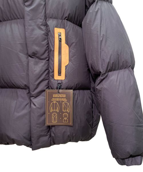 LOUIS VUITTON（ルイ ヴィトン）LOUIS VUITTON (ルイ ヴィトン) レザートリム パファー ダウンジャケット ネイビー サイズ:46の古着・服飾アイテム