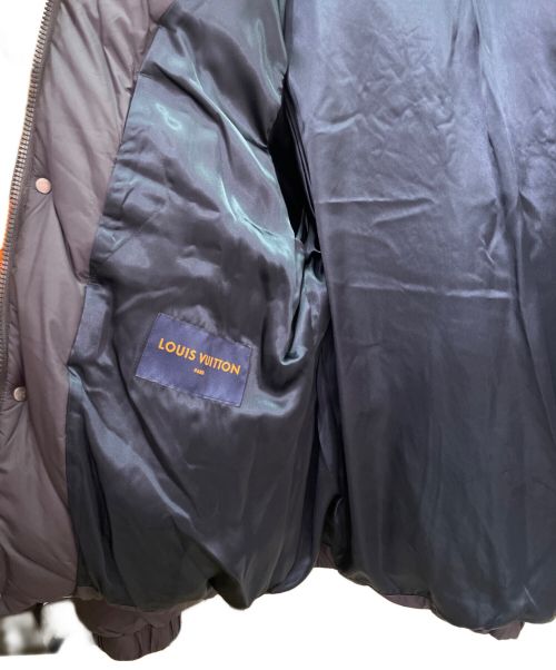 LOUIS VUITTON（ルイ ヴィトン）LOUIS VUITTON (ルイ ヴィトン) レザートリム パファー ダウンジャケット ネイビー サイズ:46の古着・服飾アイテム