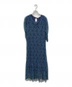 SEE BY CHLOEシーバイクロエ）の古着「チュール総刺繍フレアワンピース」｜ブラック×ブルー