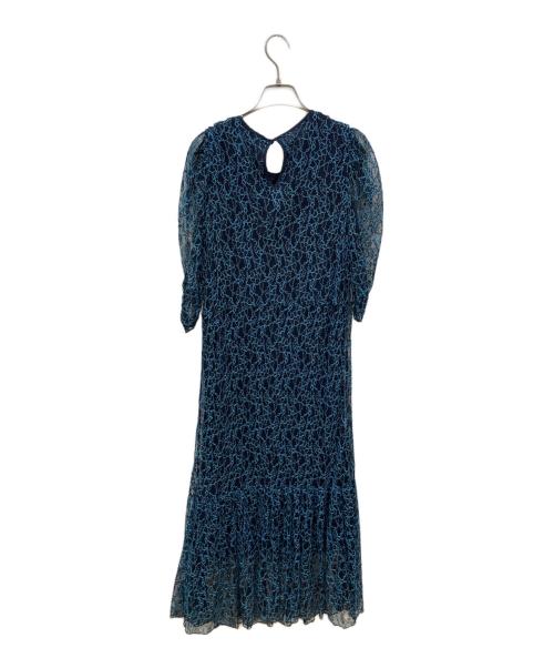 SEE BY CHLOE（シーバイクロエ）SEE BY CHLOE (シーバイクロエ) チュール総刺繍フレアワンピース ブラック×ブルー サイズ:44 未使用品の古着・服飾アイテム