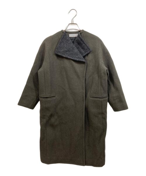 SAYAKA DAVIS（サヤカ デイヴィス）SAYAKA DAVIS (サヤカ デイヴィス) ノーカラーコート カーキ サイズ:SIZE Pの古着・服飾アイテム