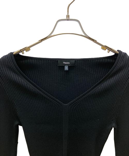 theory（セオリー）theory (セオリー) Wooster Crepe Knit Vneck Rib PO ブラック サイズ:Sの古着・服飾アイテム