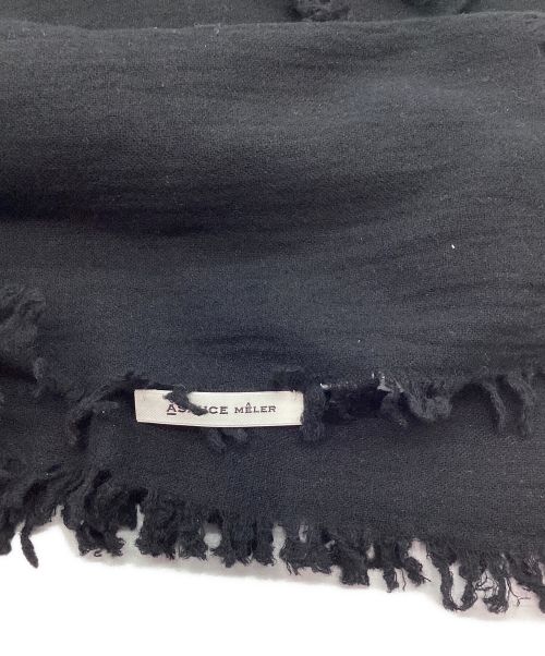 ASAUCE MELER（アソースメレ）ASAUCE MELER (アソースメレ) 大判ストール ブラックの古着・服飾アイテム