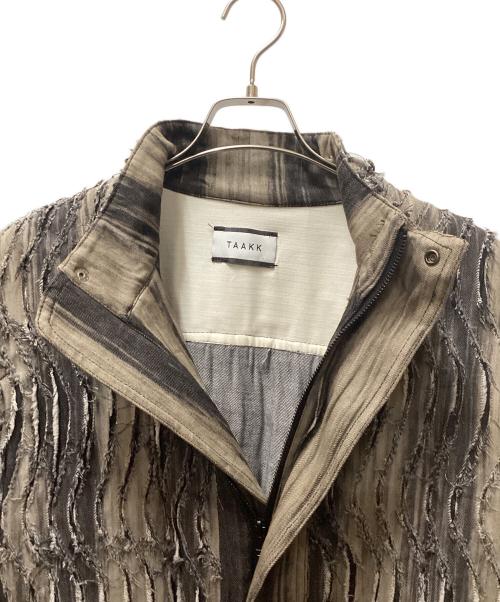 TAAKK（ターク）TAAKK (ターク) DENIM BLOUSON/フリンジデニムブルゾン ブラック×グレー サイズ:2の古着・服飾アイテム