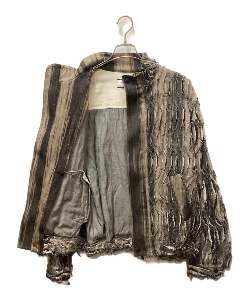 TAAKK（ターク）TAAKK (ターク) DENIM BLOUSON/フリンジデニムブルゾン ブラック×グレー サイズ:2の古着・服飾アイテム