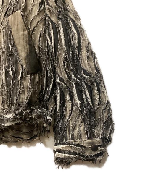 TAAKK（ターク）TAAKK (ターク) DENIM BLOUSON/フリンジデニムブルゾン ブラック×グレー サイズ:2の古着・服飾アイテム