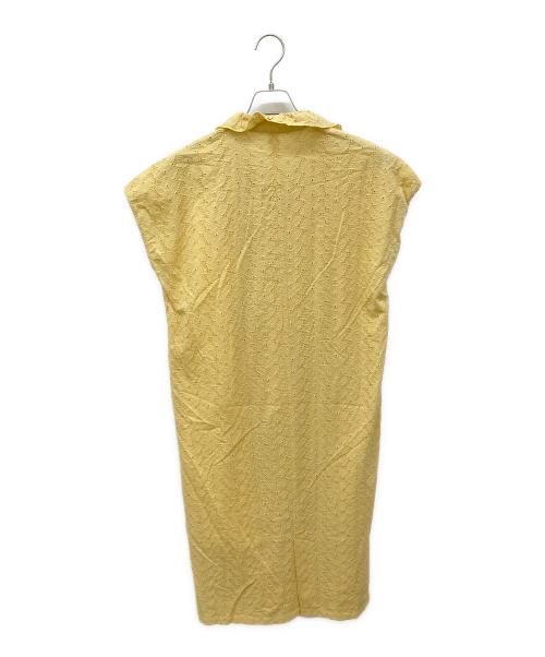NARA CAMICIE（ナラカミーチェ）NARA CAMICIE (ナラカミーチェ) カットワーク刺繍フリルワンピース イエロー サイズ:3の古着・服飾アイテム