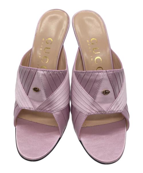 GUCCI（グッチ）GUCCI (グッチ) サテンサンダル ローズピンク サイズ:35の古着・服飾アイテム