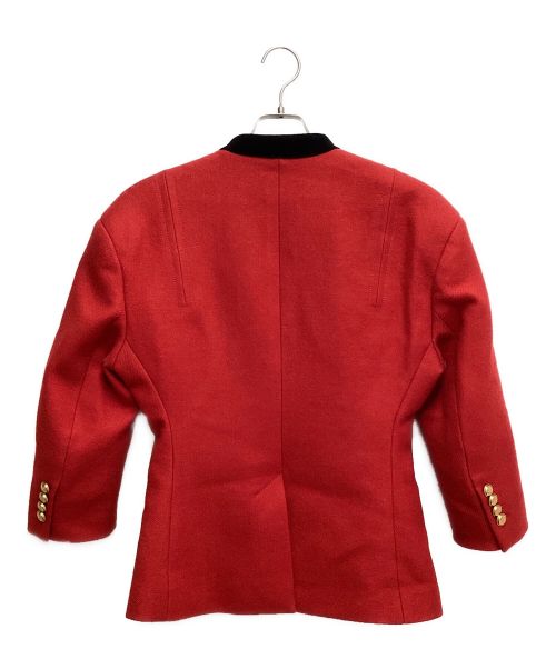 GUCCI（グッチ）GUCCI (グッチ) Padded shoulders wool mohair jacket (パテッドショルダーウールモヘアジャケット) レッド サイズ:36の古着・服飾アイテム
