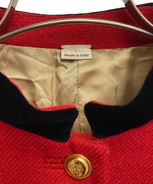GUCCI（グッチ）GUCCI (グッチ) Padded shoulders wool mohair jacket (パテッドショルダーウールモヘアジャケット) レッド サイズ:36の古着・服飾アイテム