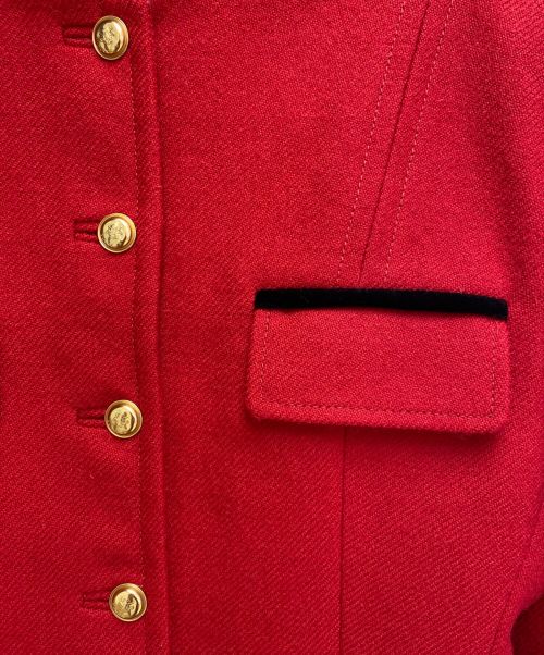 GUCCI（グッチ）GUCCI (グッチ) Padded shoulders wool mohair jacket (パテッドショルダーウールモヘアジャケット) レッド サイズ:36の古着・服飾アイテム