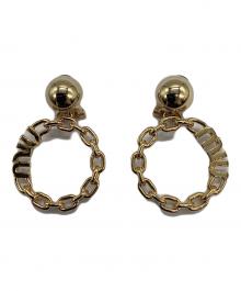 MIU MIU（ミュウミュウ）の古着「メタルイヤリング」｜ゴールド