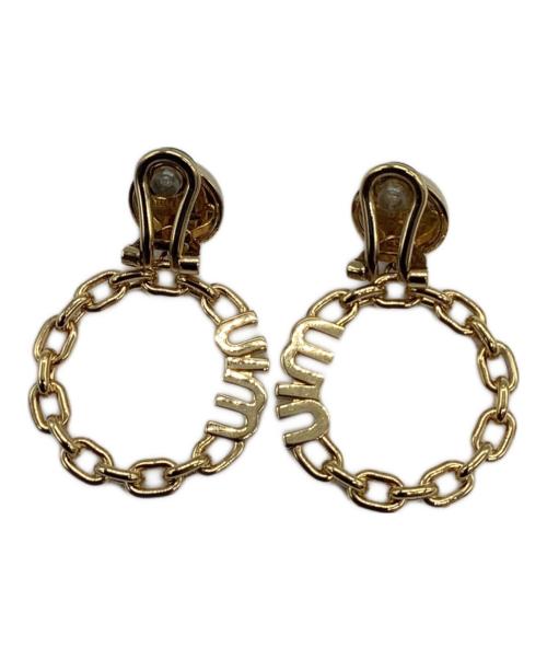 MIU MIU（ミュウミュウ）MIU MIU (ミュウミュウ) メタルイヤリング ゴールドの古着・服飾アイテム