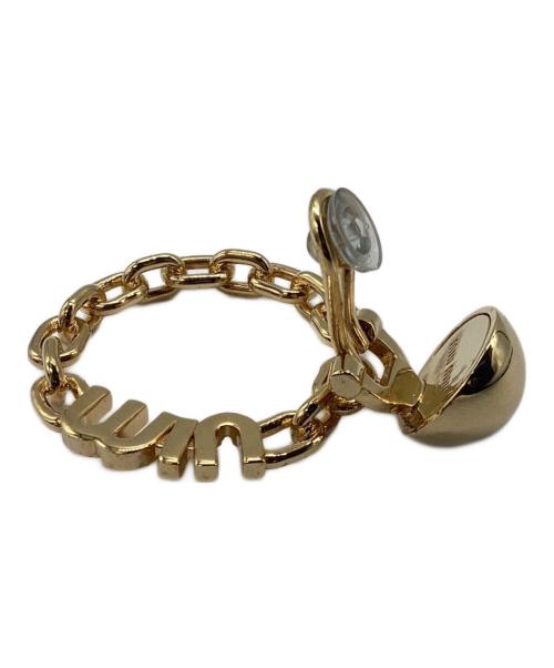 MIU MIU（ミュウミュウ）MIU MIU (ミュウミュウ) メタルイヤリング ゴールドの古着・服飾アイテム