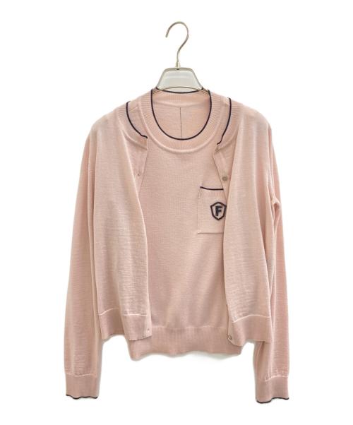 FOXEY（フォクシー）FOXEY (フォクシー) ツインニット ツインF ピンク サイズ:38の古着・服飾アイテム