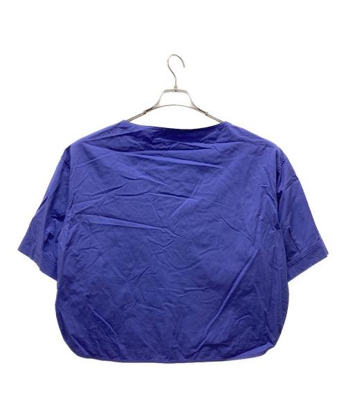 GALERIE VIE（ギャルリーヴィー）GALERIE VIE (ギャルリーヴィー) コンパクトコットンツイル ワイドスリーブブラウス ブルー サイズ:Fの古着・服飾アイテム