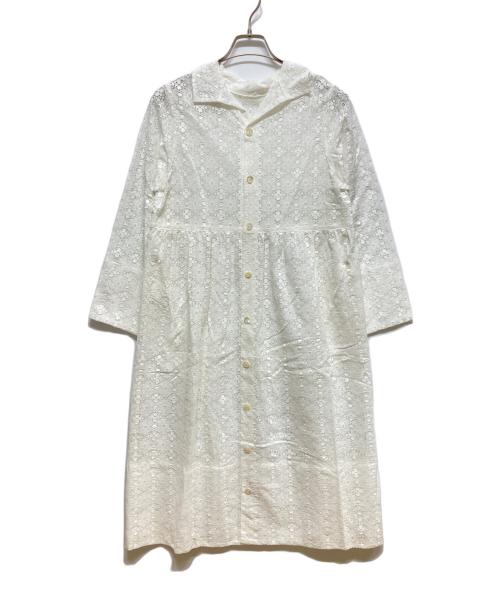 tricot COMME des GARCONS（トリココムデギャルソン）tricot COMME des GARCONS (トリココムデギャルソン) レースシャツワンピース ホワイト サイズ:Sの古着・服飾アイテム