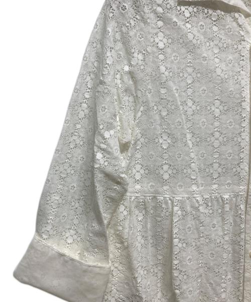 tricot COMME des GARCONS（トリココムデギャルソン）tricot COMME des GARCONS (トリココムデギャルソン) レースシャツワンピース ホワイト サイズ:Sの古着・服飾アイテム