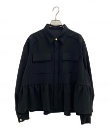 GRACE CONTINENTAL（グレースコンチネンタル）の古着「ヘムギャザーシャツ」｜ブラック