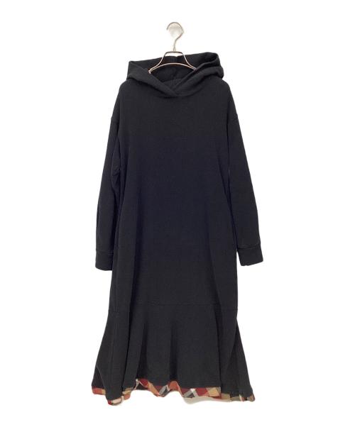 BLUE LABEL CRESTBRIDGE（ブルーレーベルクレストブリッジ）BLUE LABEL CRESTBRIDGE (ブルーレーベルクレストブリッジ) パーカーワンピース ブラック サイズ:38の古着・服飾アイテム