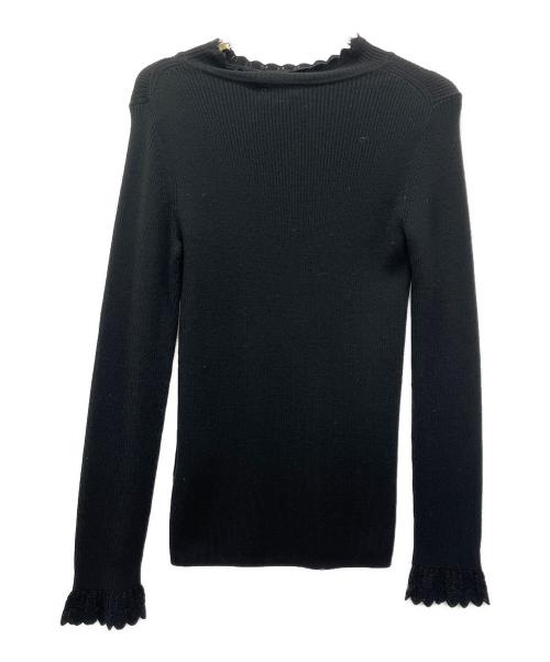 BLUE LABEL CRESTBRIDGE（ブルーレーベルクレストブリッジ）BLUE LABEL CRESTBRIDGE (ブルーレーベルクレストブリッジ) レーヨンストレッチポンチワンピース ブラック×ベージュ サイズ:38の古着・服飾アイテム