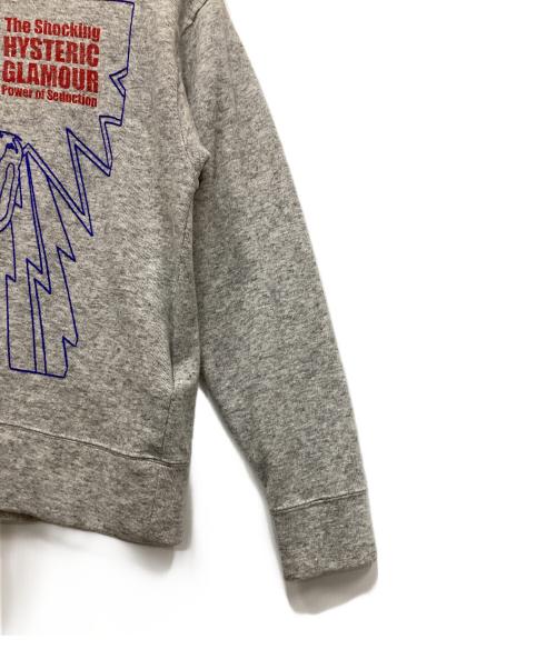 Hysteric Glamour（ヒステリックグラマー）Hysteric Glamour (ヒステリックグラマー) THE SHOCKING刺繍 スウェット グレー サイズ:Mの古着・服飾アイテム
