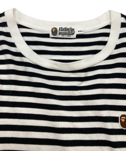 A BATHING APE（ア ベイシング エイプ）A BATHING APE (ア ベイシング エイプ) ボーダーTシャツ ホワイト×ブラック サイズ:XXLの古着・服飾アイテム