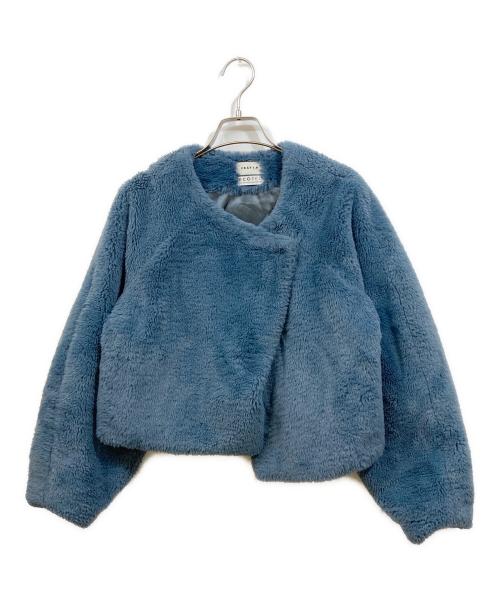 FRAY ID（フレイ アイディー）FRAY ID (フレイ アイディー) ECOPELショートファージャケット ネイビー サイズ:SIZE 0の古着・服飾アイテム