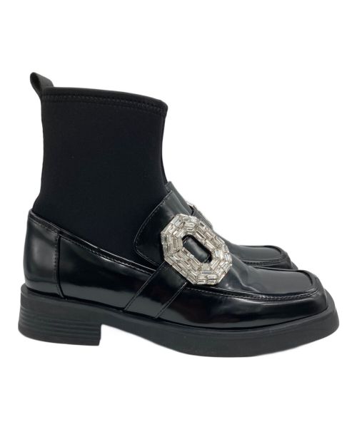 HER LIP TO（ハーリップトゥ）HER LIP TO (ハーリップトゥ) Square Toe Loafer Boots ブラック サイズ:38の古着・服飾アイテム