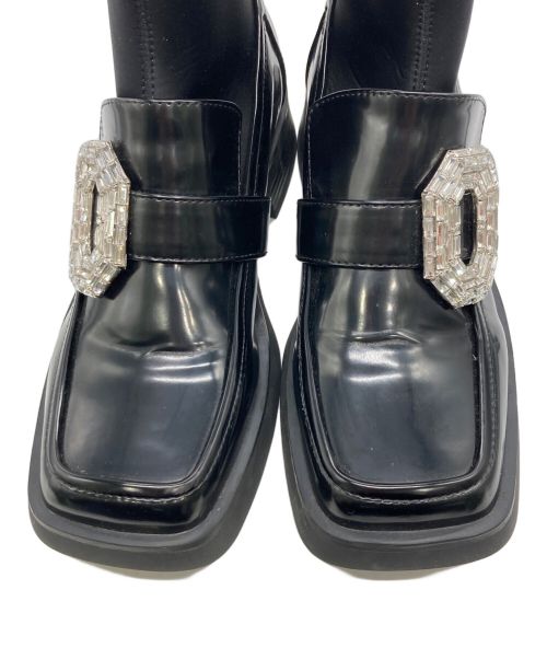 HER LIP TO（ハーリップトゥ）HER LIP TO (ハーリップトゥ) Square Toe Loafer Boots ブラック サイズ:38の古着・服飾アイテム