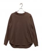 DRAWERドゥロワー）の古着「コットン天竺クルーネックロングスリーブTシャツ」｜ブラウン