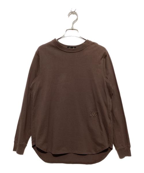 DRAWER（ドゥロワー）DRAWER (ドゥロワー) コットン天竺クルーネックロングスリーブTシャツ ブラウン サイズ:表記なしの古着・服飾アイテム