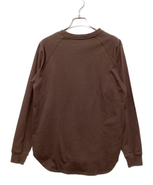 DRAWER（ドゥロワー）DRAWER (ドゥロワー) コットン天竺クルーネックロングスリーブTシャツ ブラウン サイズ:表記なしの古着・服飾アイテム