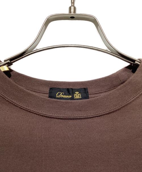 DRAWER（ドゥロワー）DRAWER (ドゥロワー) コットン天竺クルーネックロングスリーブTシャツ ブラウン サイズ:表記なしの古着・服飾アイテム