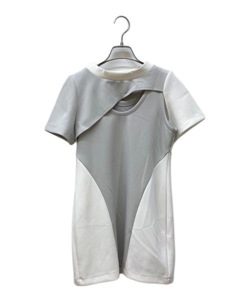kemono（ケモノ）kemono (ケモノ) ダブルレイヤーカットオフワンピース ライトグレー サイズ:FREEの古着・服飾アイテム