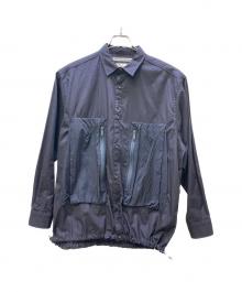 WHITE MOUNTAINEERING（ホワイトマウンテ二アニング）の古着「SHIRT WITH LARGE POCKETS」｜ネイビー